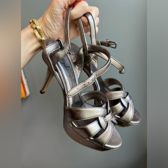 YSL tribute sandals in bronze - Picture 5 of 5